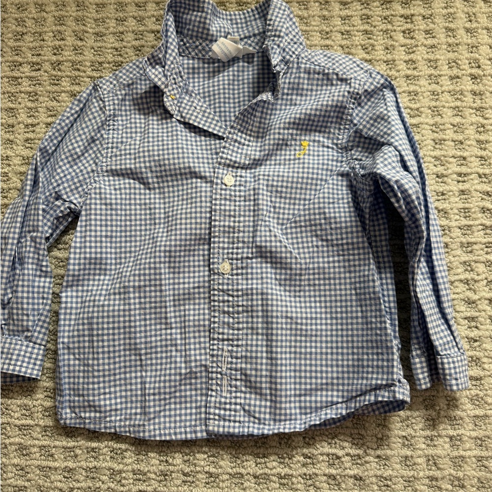 Jacadi Blue Checkered Kids Shirt 18M
